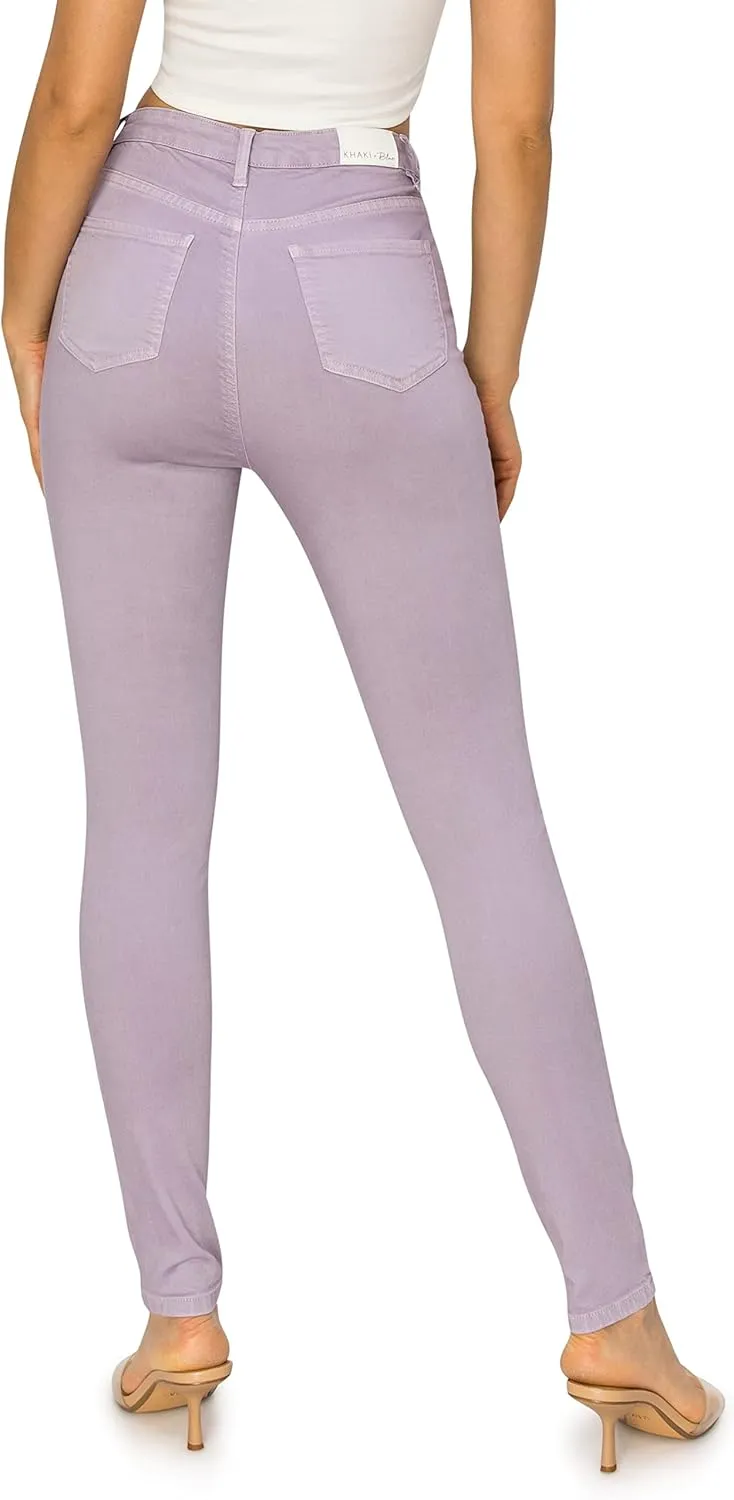 KHAKI & BLUE Cali1850 Women’s The Everyday Garment-Dyed Skinny Jeans – Soft Stretchy High Rise Comfy Casual Pants