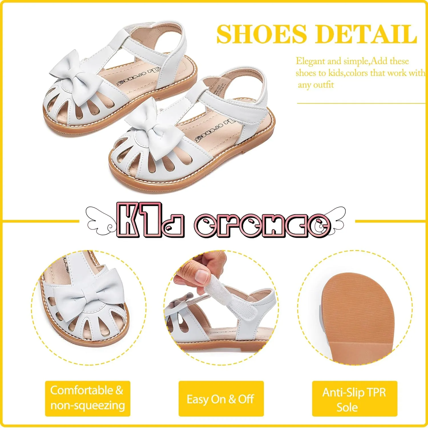 Kiderence Toddler Girls Sandals Little Girls Kids Summer Shoes Toddler Sandals