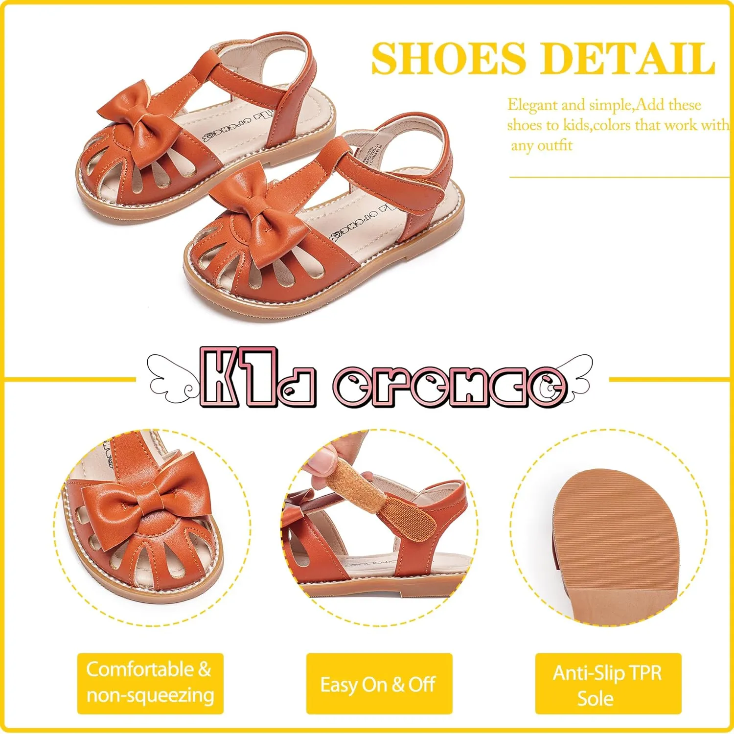 Kiderence Toddler Girls Sandals Little Girls Kids Summer Shoes Toddler Sandals
