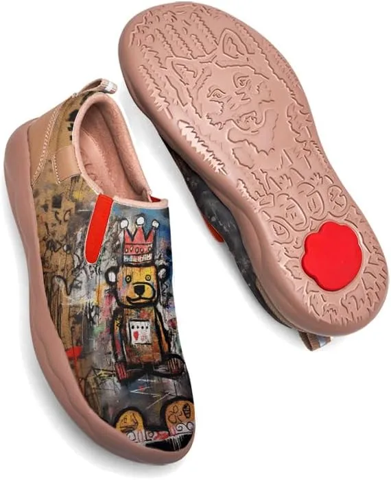 Kids Slip-on Loafers Boys Girls Comfortable Travel Shoes Lightweight Casual Walking Shoes Graffiti Art