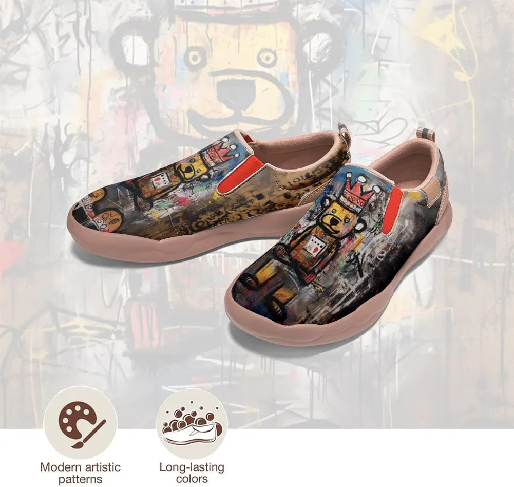 Kids Slip-on Loafers Boys Girls Comfortable Travel Shoes Lightweight Casual Walking Shoes Graffiti Art