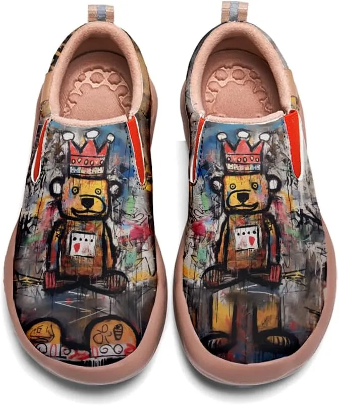 Kids Slip-on Loafers Boys Girls Comfortable Travel Shoes Lightweight Casual Walking Shoes Graffiti Art