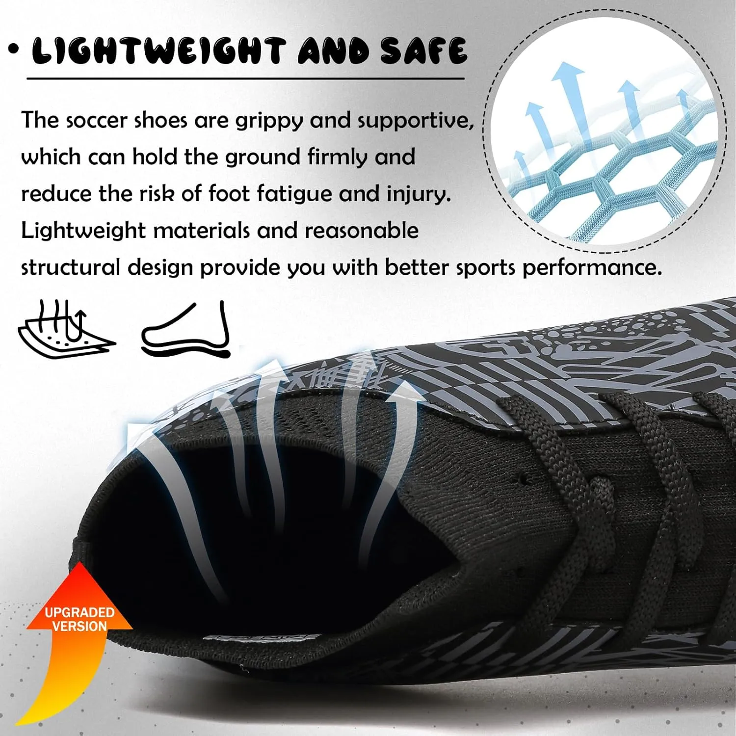 Kids Soccer Cleats Boys Girls Football Cleats Turf Soccer Shoes AG/FG