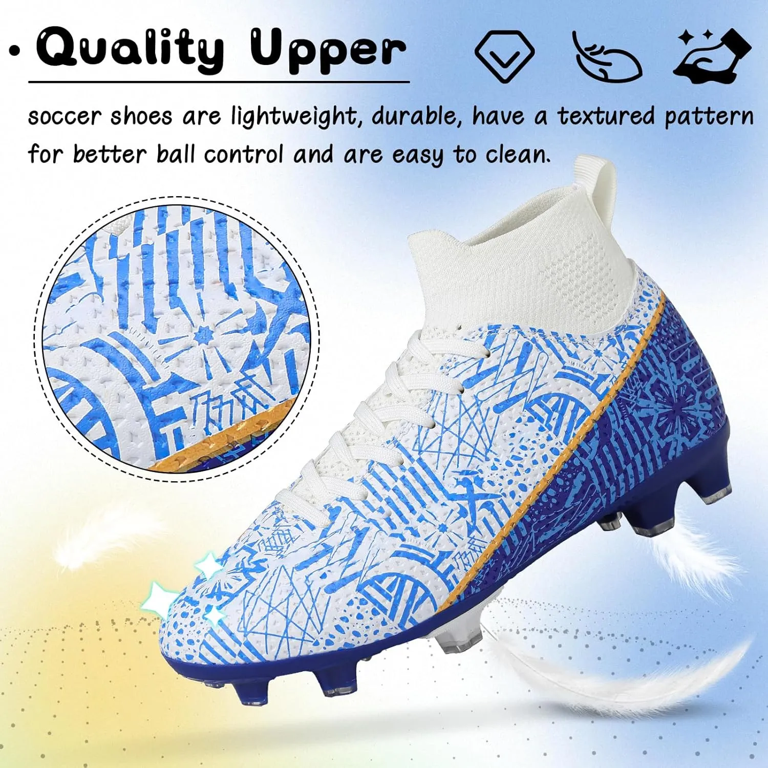 Kids Soccer Cleats Boys Girls Football Cleats Turf Soccer Shoes AG/FG