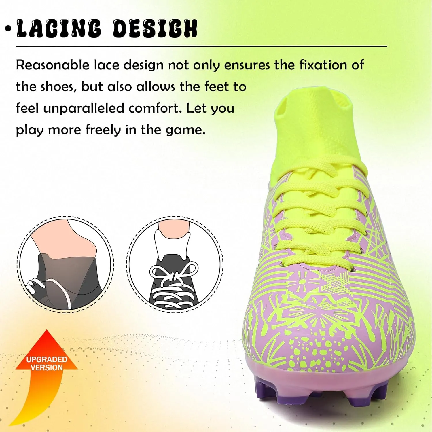 Kids Soccer Cleats Boys Girls Football Cleats Turf Soccer Shoes AG/FG