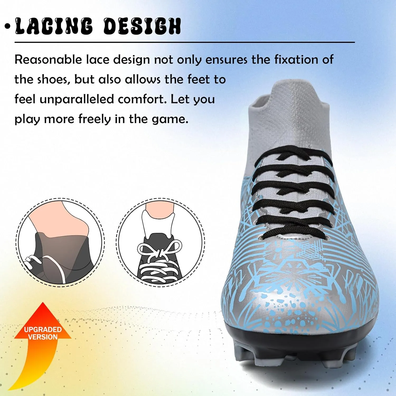 Kids Soccer Cleats Boys Girls Football Cleats Turf Soccer Shoes AG/FG