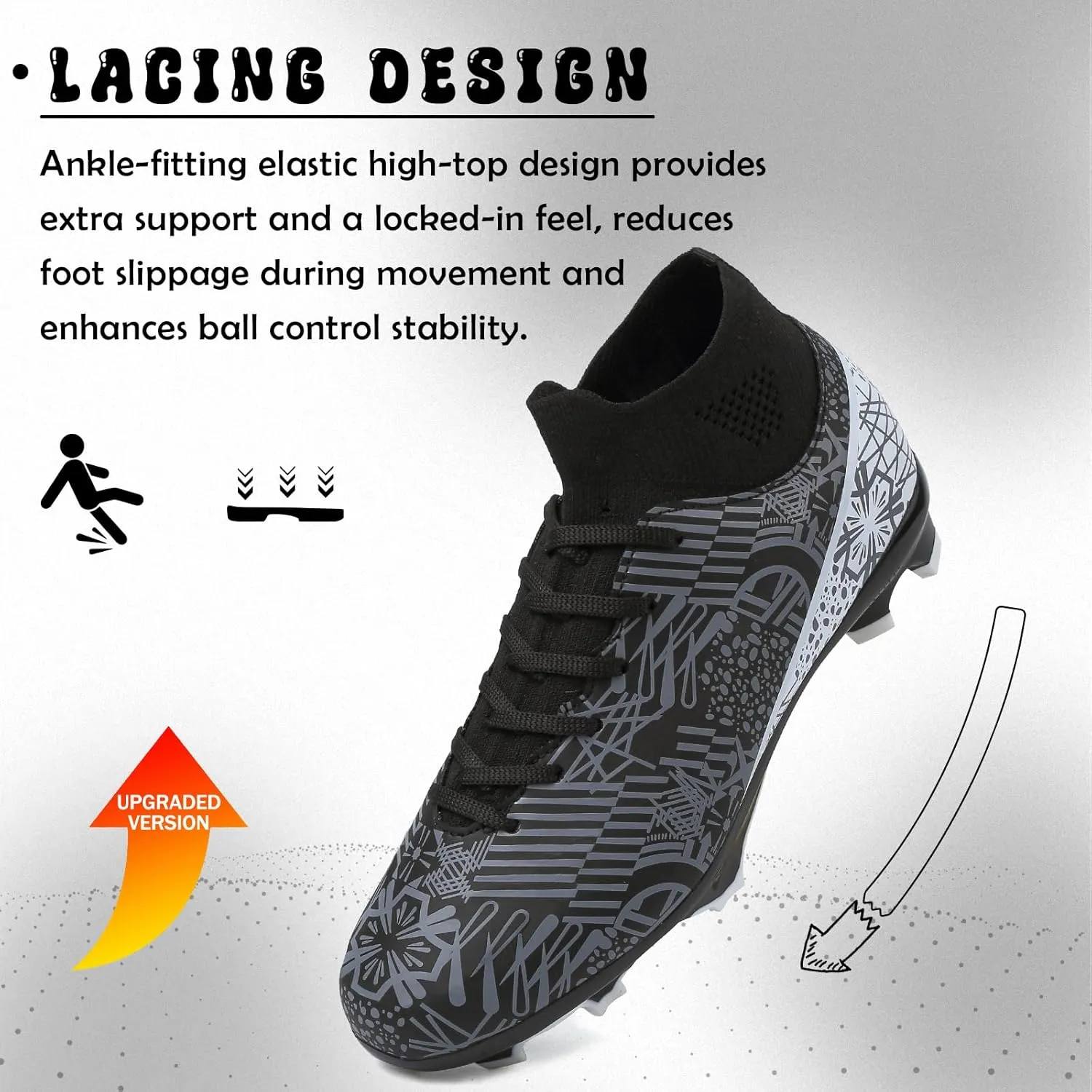Kids Soccer Cleats Boys Girls Football Cleats Turf Soccer Shoes AG/FG