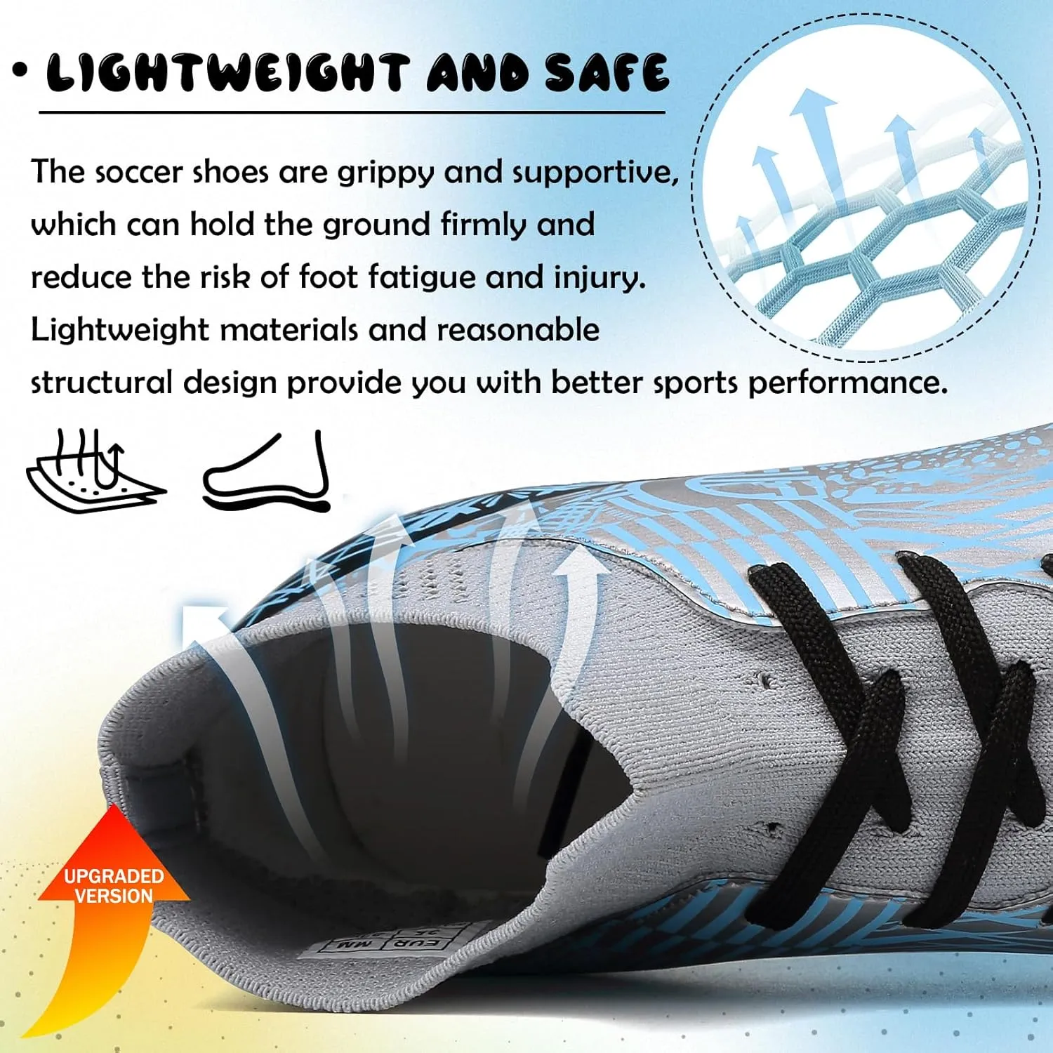 Kids Soccer Cleats Boys Girls Football Cleats Turf Soccer Shoes AG/FG