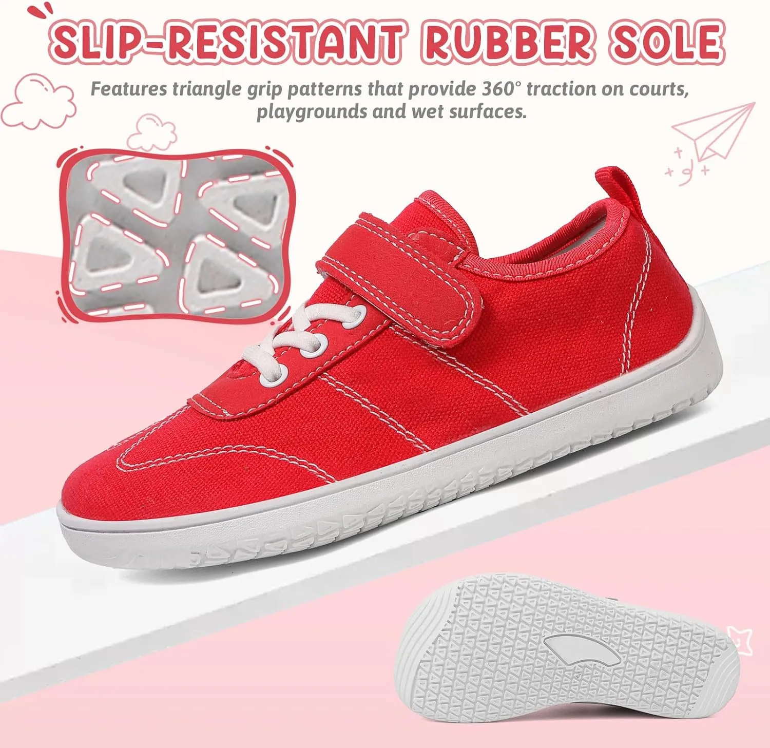 Kids Wide Toe Box Barefoot Shoes Breathable Comfy Summer Canvas Sneakers | Toddler Boys/Girls Zero Drop Minimalist Outdoor Activities Walking Running Shoe