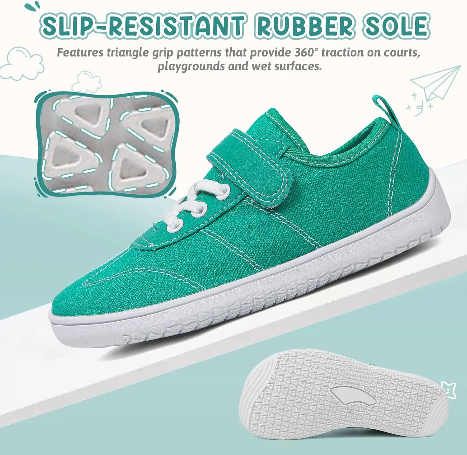 Kids Wide Toe Box Barefoot Shoes Breathable Comfy Summer Canvas Sneakers | Toddler Boys/Girls Zero Drop Minimalist Outdoor Activities Walking Running Shoe