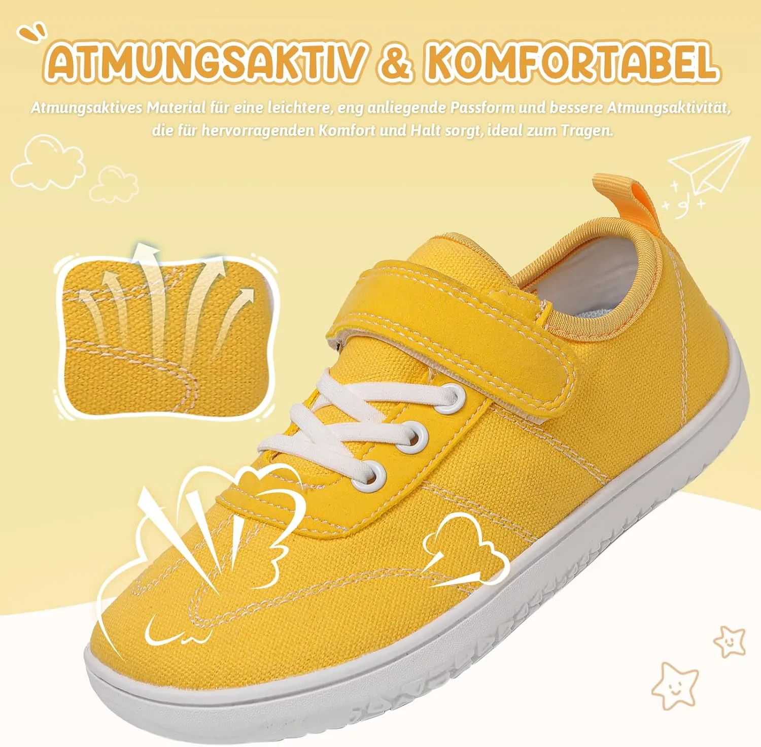 Kids Wide Toe Box Barefoot Shoes Breathable Comfy Summer Canvas Sneakers | Toddler Boys/Girls Zero Drop Minimalist Outdoor Activities Walking Running Shoe