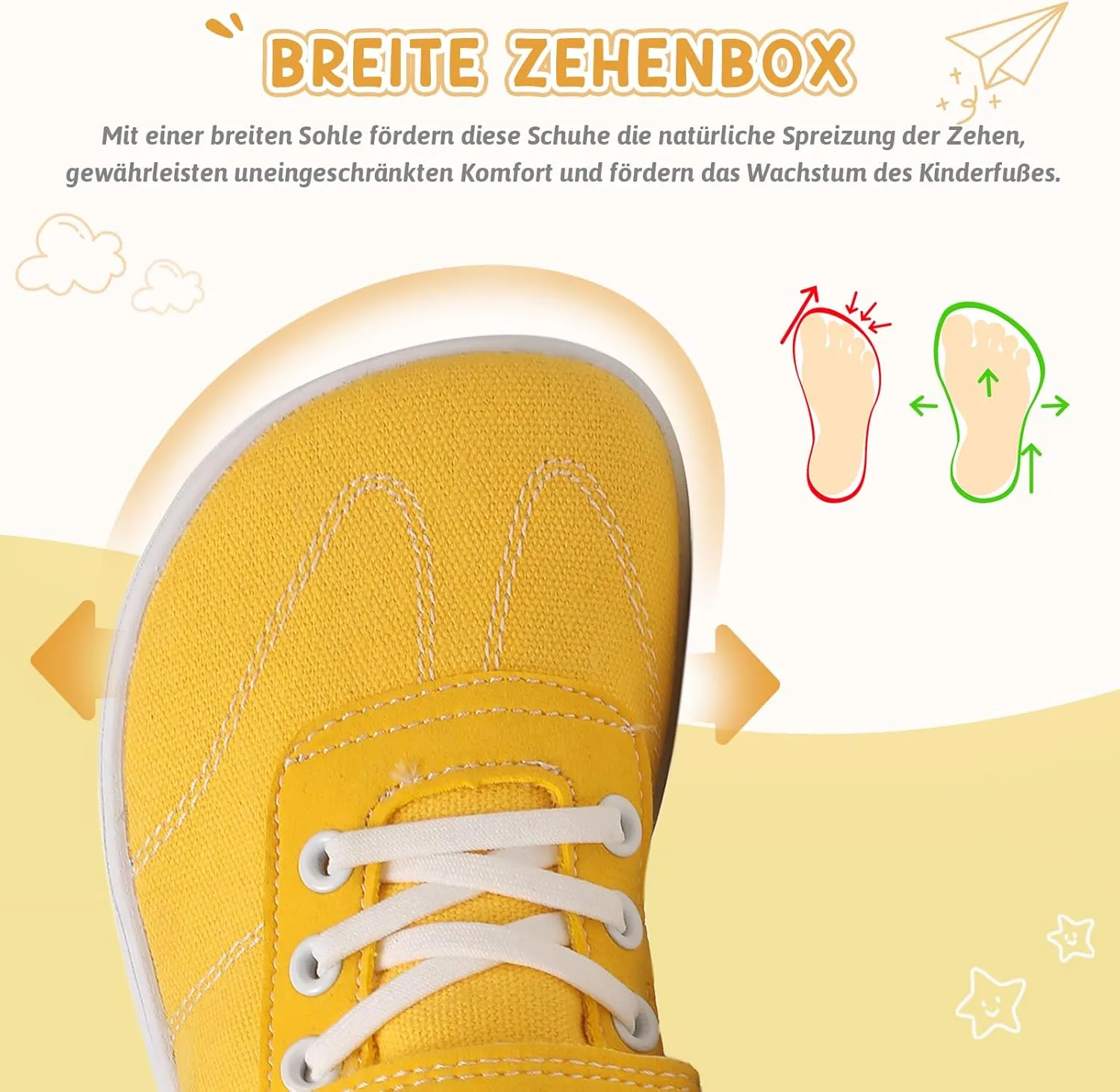 Kids Wide Toe Box Barefoot Shoes Breathable Comfy Summer Canvas Sneakers | Toddler Boys/Girls Zero Drop Minimalist Outdoor Activities Walking Running Shoe