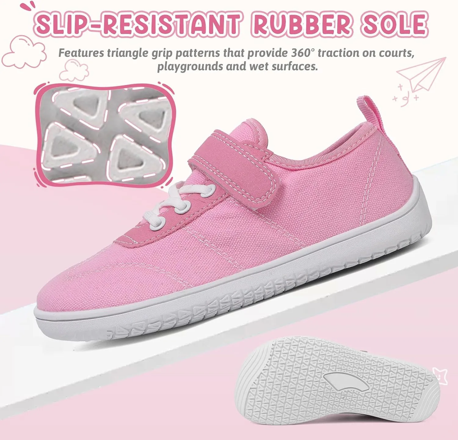 Kids Wide Toe Box Barefoot Shoes Breathable Comfy Summer Canvas Sneakers | Toddler Boys/Girls Zero Drop Minimalist Outdoor Activities Walking Running Shoe