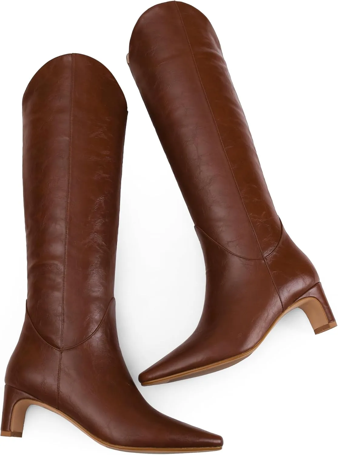 Knee High Boots for Women Square Toe and 2 IN Block Low Heel Boots Womens Fashion Long Boots