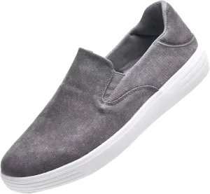 konhill Slip on Sneaker for Men- Casual Knit Boat Loafers Walking Shoes Driving Work Memory Skate Foam Shoes