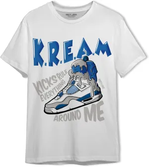 Kream Sneaker T-Shirt to Match 4s Military Blue - Sneaker Matching Shirt, Unisex Tee Match Sneakers, Urban Streetwear Clothing, Sneaker Graphic Tees Design Printed