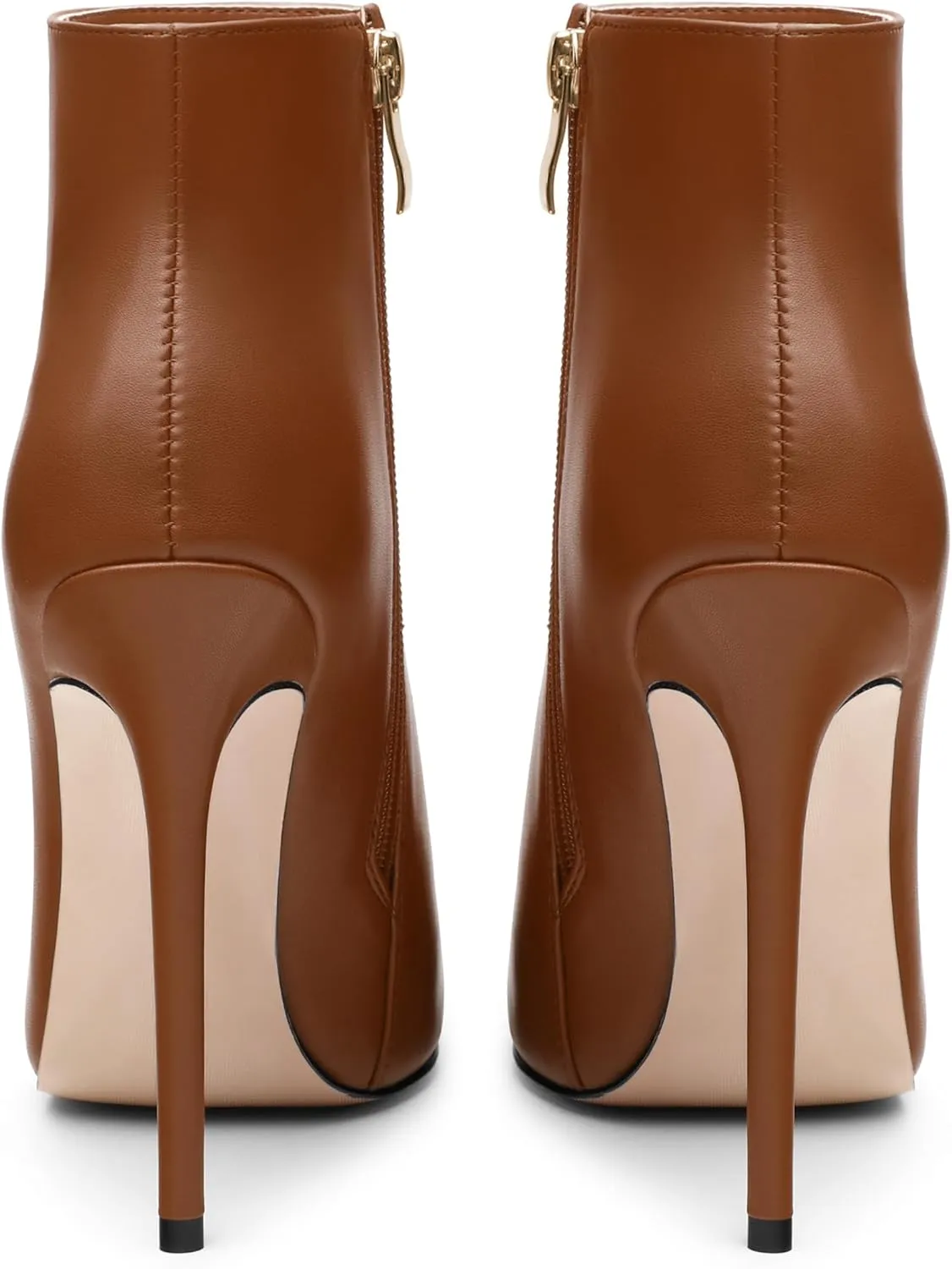 KUOARN Heeled Ankle Boots for Women Pointed Toe Stiletto High Heel 4.7 Inch Booties with Zipper Sexy Evening Party Dating Fall Shoes