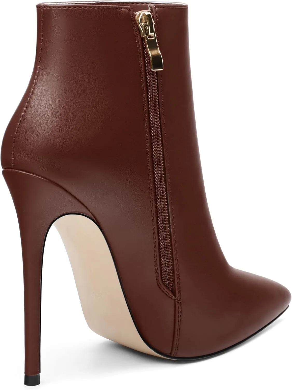KUOARN Heeled Ankle Boots for Women Pointed Toe Stiletto High Heel 4.7 Inch Booties with Zipper Sexy Evening Party Dating Fall Shoes