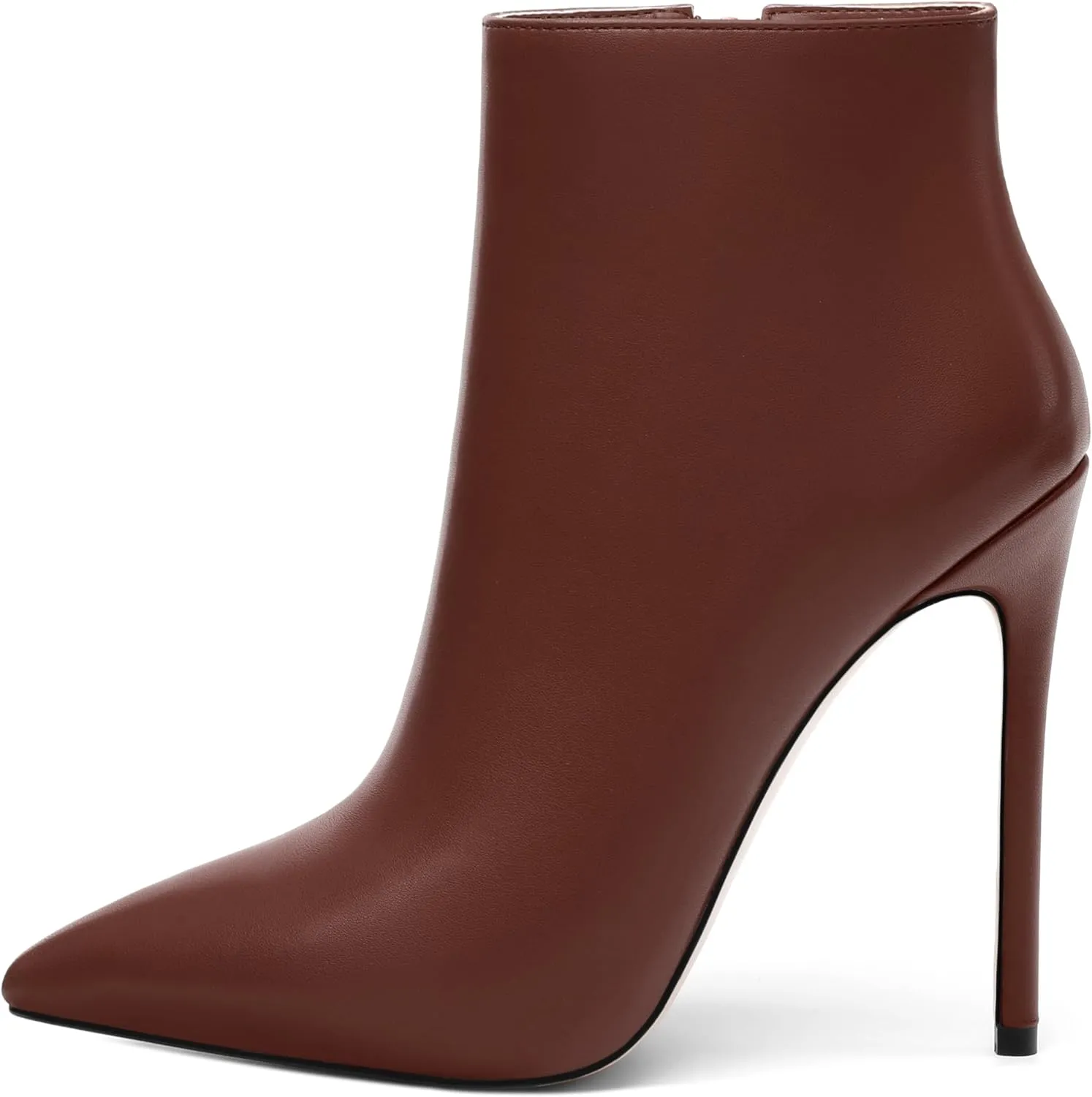 KUOARN Heeled Ankle Boots for Women Pointed Toe Stiletto High Heel 4.7 Inch Booties with Zipper Sexy Evening Party Dating Fall Shoes