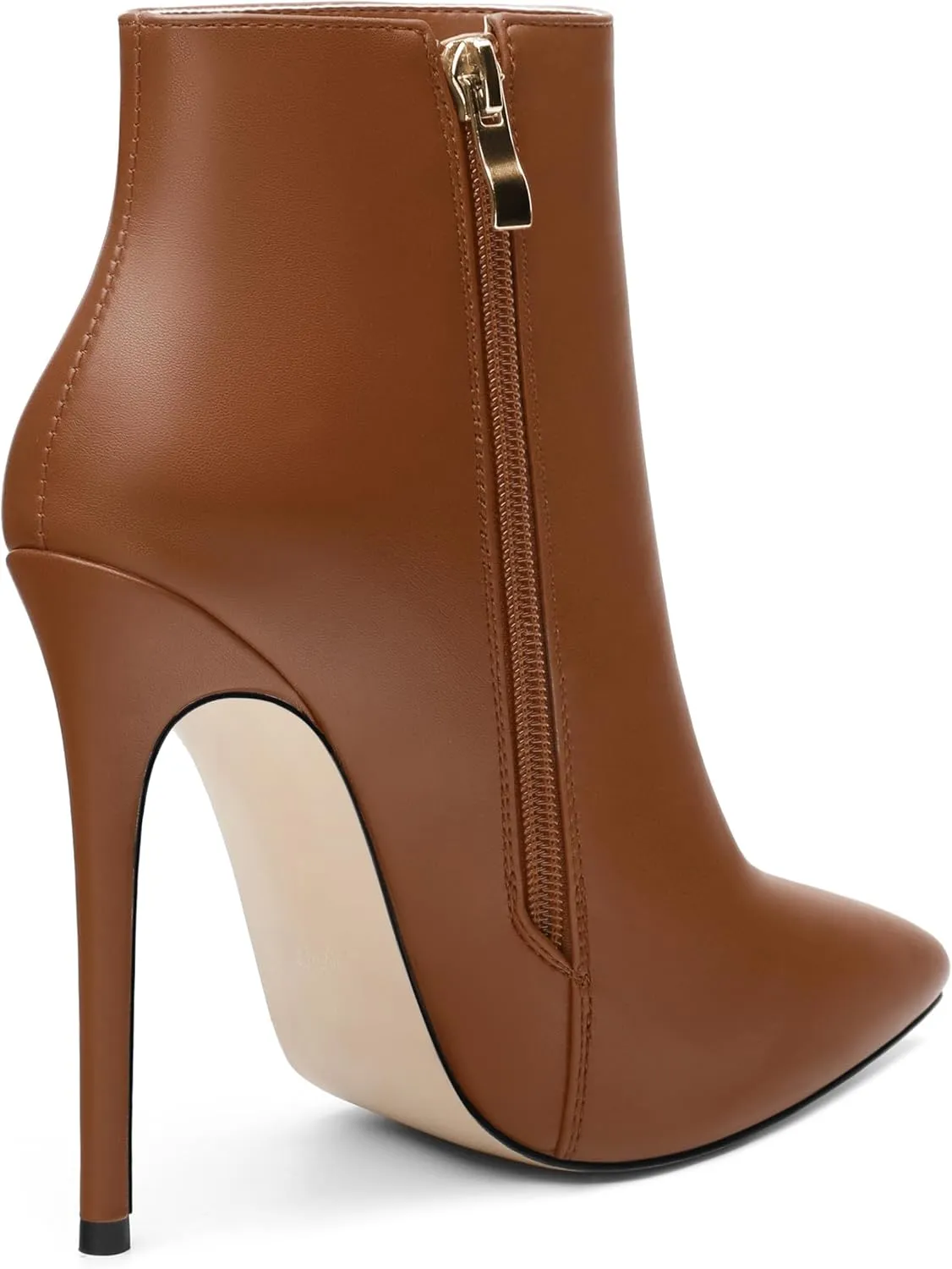 KUOARN Heeled Ankle Boots for Women Pointed Toe Stiletto High Heel 4.7 Inch Booties with Zipper Sexy Evening Party Dating Fall Shoes