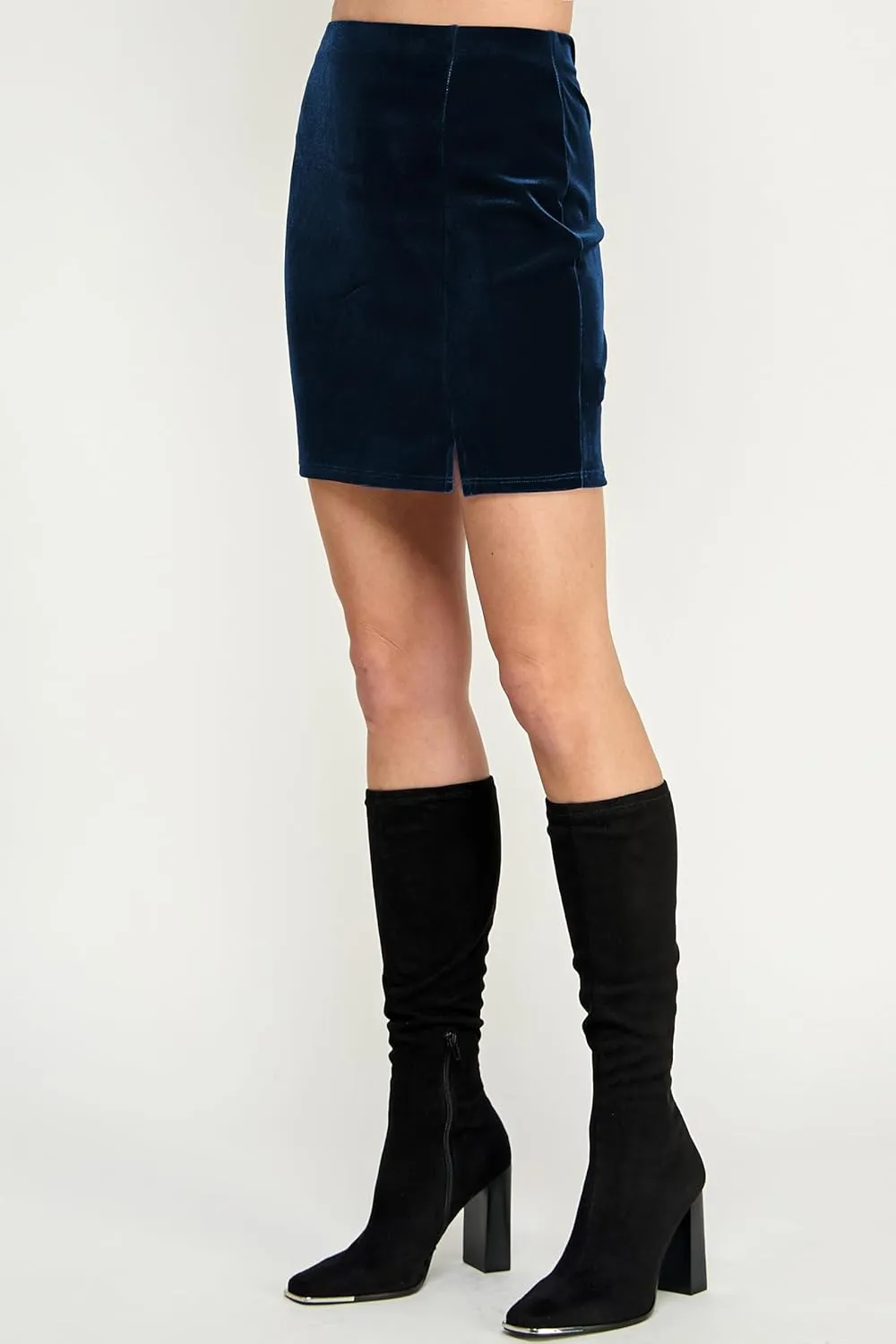 LaClef Women's Mini Fitting Split Skirt