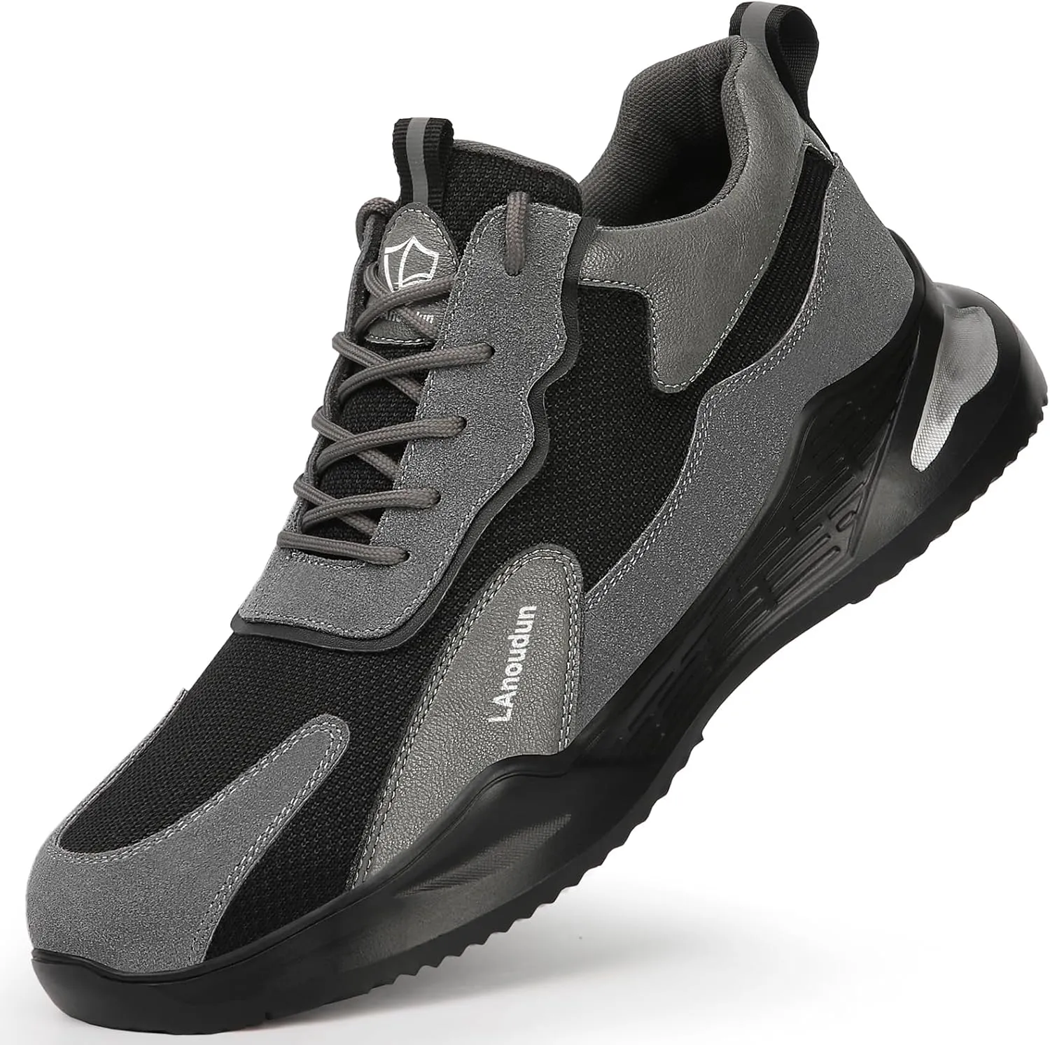 LAoutun Steel Toe Shoes for Men Women Comfortable Lightweight Work Safety Shoes for Men Women Puncture Proof Indestructible Sneakers Construction Work Utility Sneakers