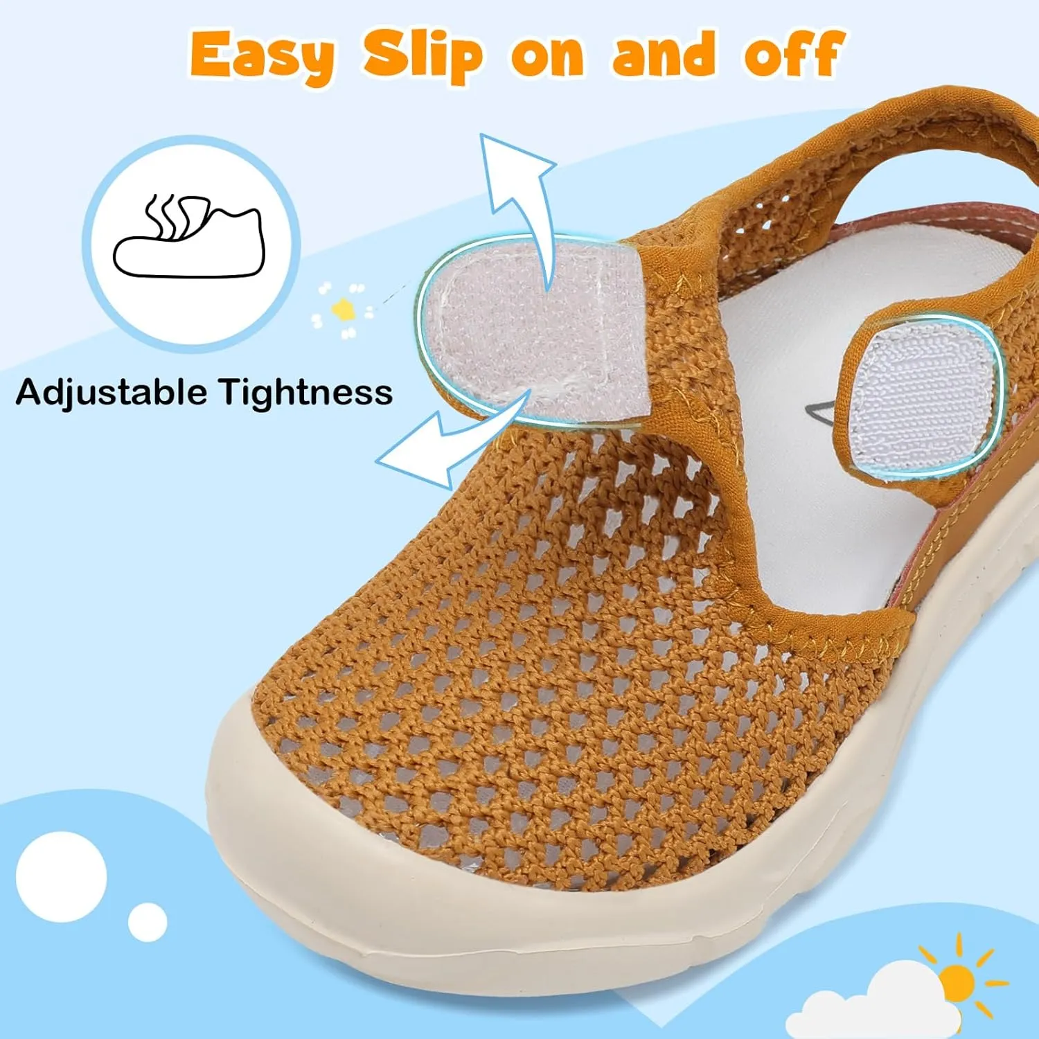 LeIsfIt Toddler Sandals Boys Girls Wide Sandals Kids Water Sandal Shoes Lightweight Barefoot Summer Shoes for Beach Swim