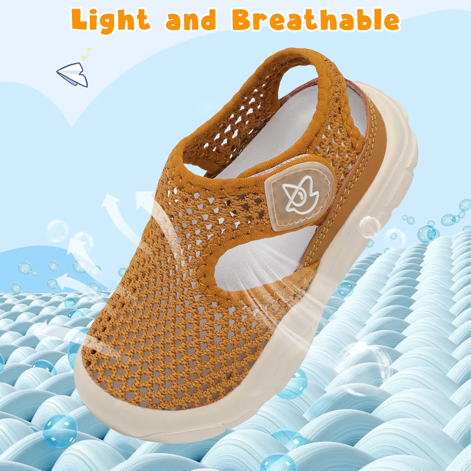 LeIsfIt Toddler Sandals Boys Girls Wide Sandals Kids Water Sandal Shoes Lightweight Barefoot Summer Shoes for Beach Swim