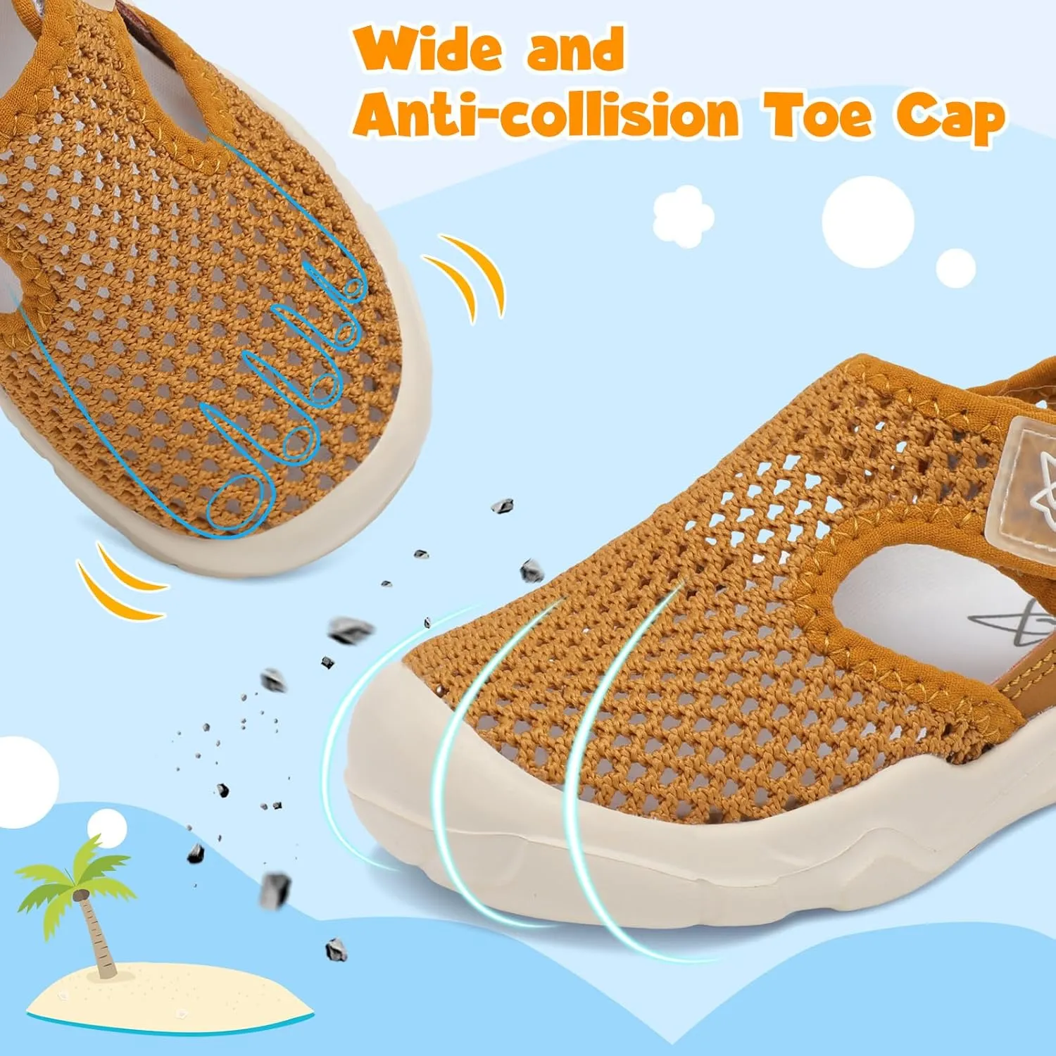 LeIsfIt Toddler Sandals Boys Girls Wide Sandals Kids Water Sandal Shoes Lightweight Barefoot Summer Shoes for Beach Swim