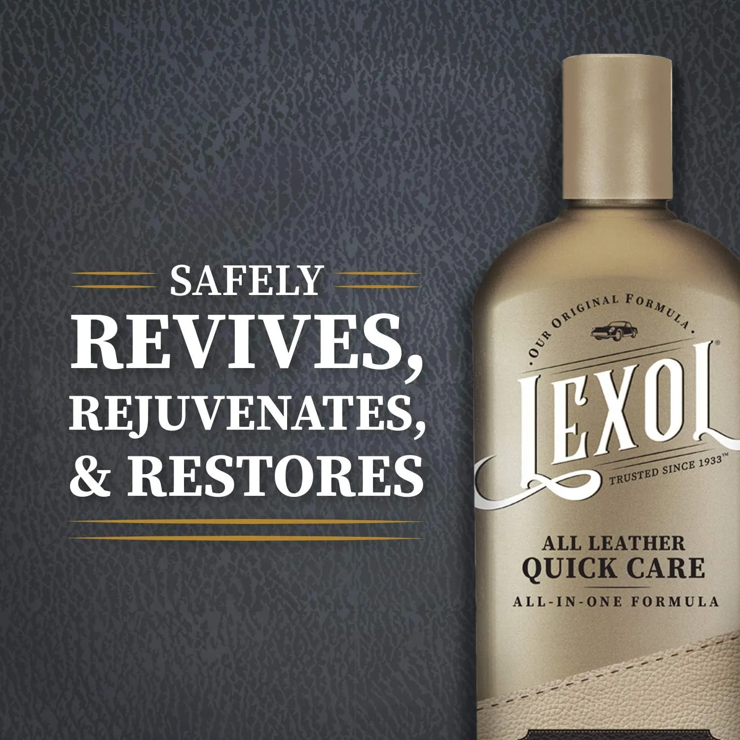 Lexol All Leather Quick Care All-in-One Leather Cleaner and Conditioner for Car Seats and Interiors, Couches and Furniture, Shoes and Boots, Bags and Jackets, Baseball Gloves and Saddles, 16.9 oz