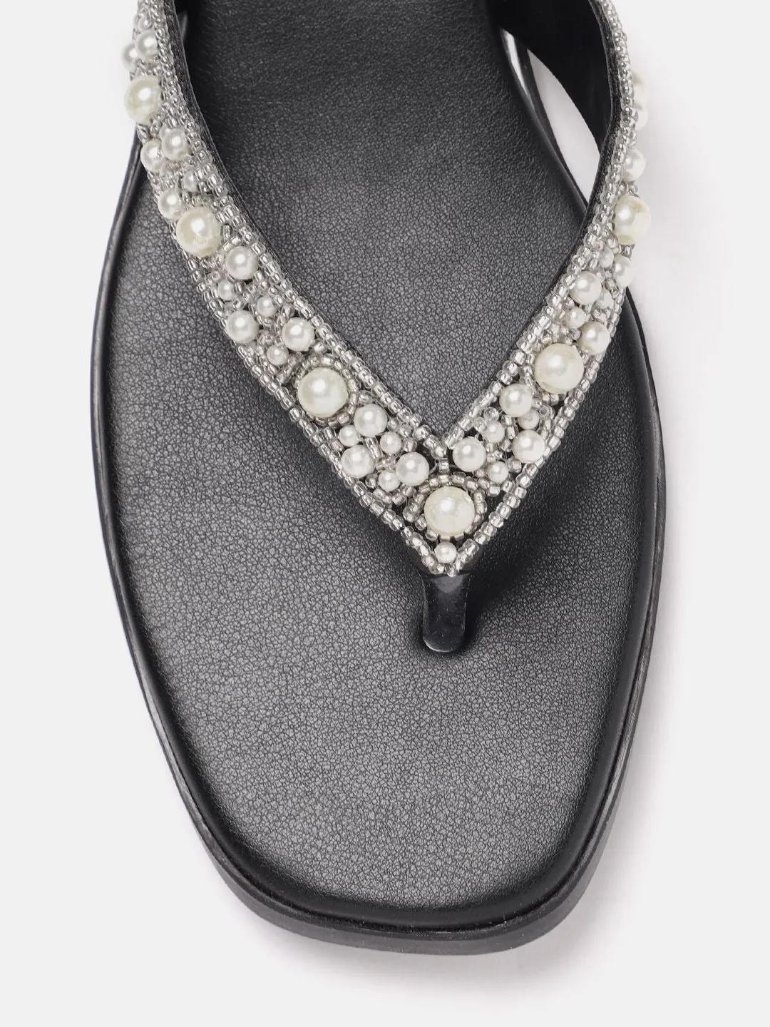 Lino Perros Women Embellished Open Toe Flats
