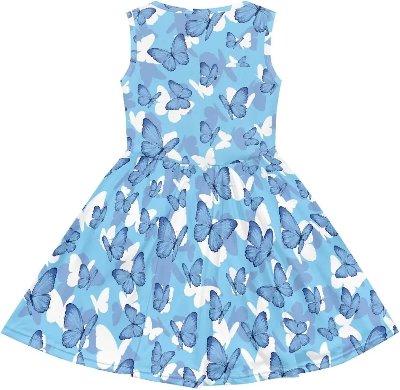 Little Girl Sleeveless Dress Comfy Sundress with Pockets for Kids Girls 4-14 Years Old