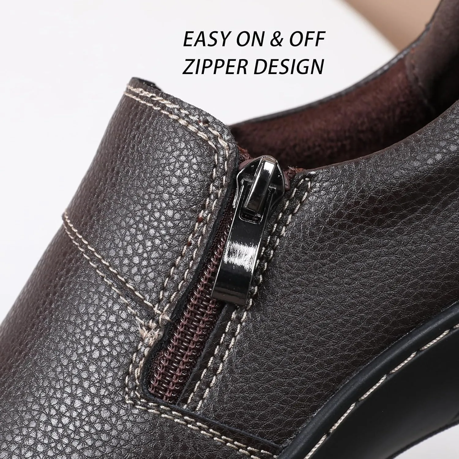 Loafers for Women Women's Loafers & Slip-Ons Zipper Walking Flats Casual Shoes Orthopedic Shoes Comfortable Dress Shoes Office Work Shoes
