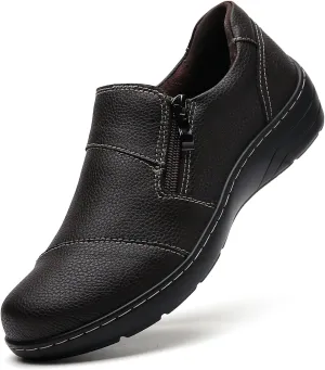 Loafers for Women Women's Loafers & Slip-Ons Zipper Walking Flats Casual Shoes Orthopedic Shoes Comfortable Dress Shoes Office Work Shoes