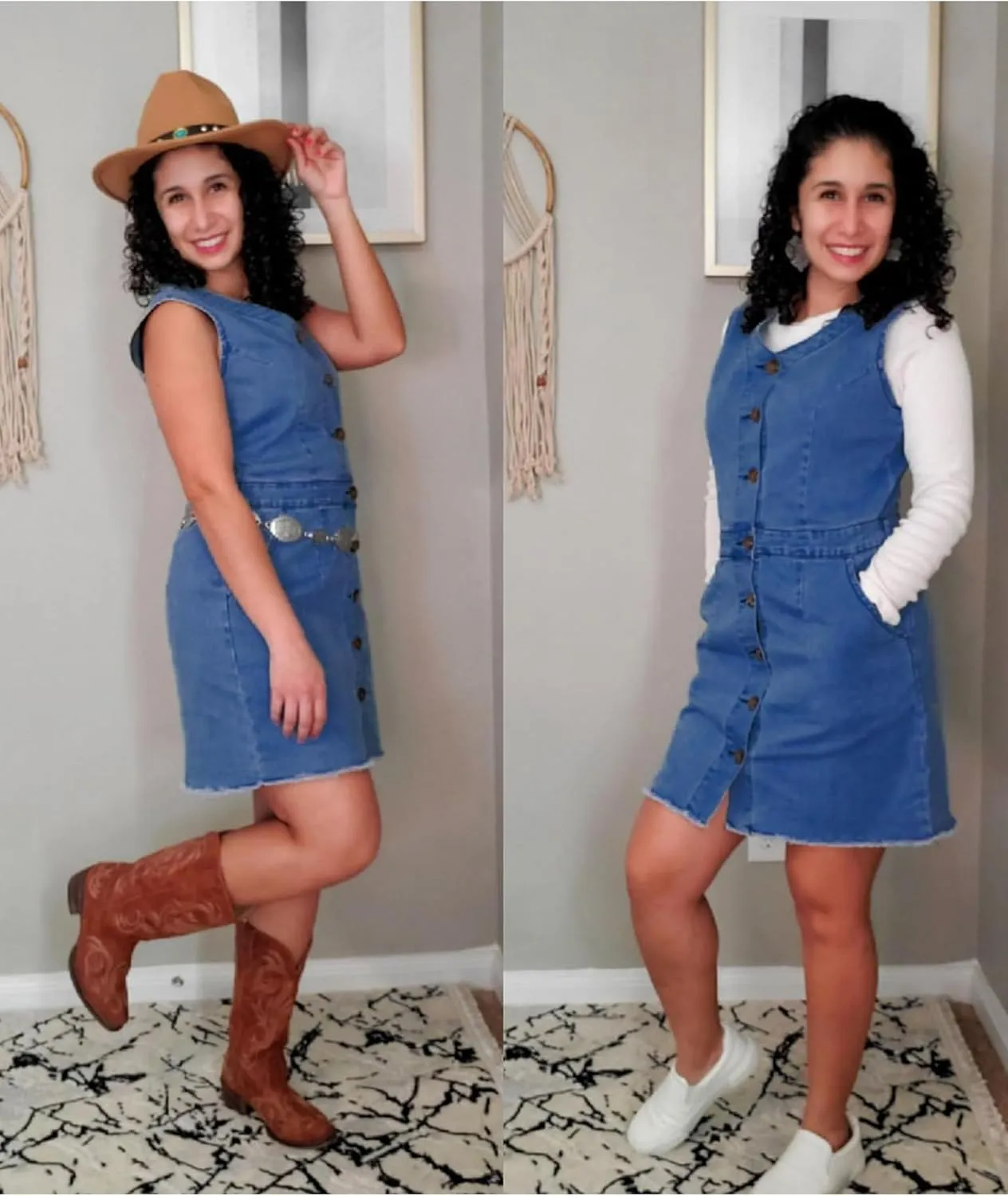 luvamia Women's Casual V Neck Sleeveless Jeans Button Down Denim Short Dress