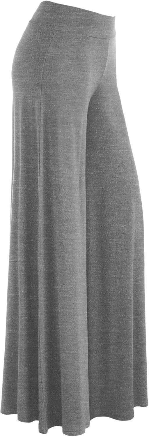 Made By Johnny Women's Solid Casual Comfy Stretchy Wide Leg Palazzo Lounge Pants