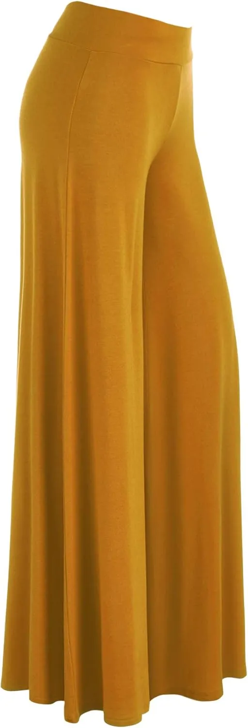 Made By Johnny Women's Solid Casual Comfy Stretchy Wide Leg Palazzo Lounge Pants