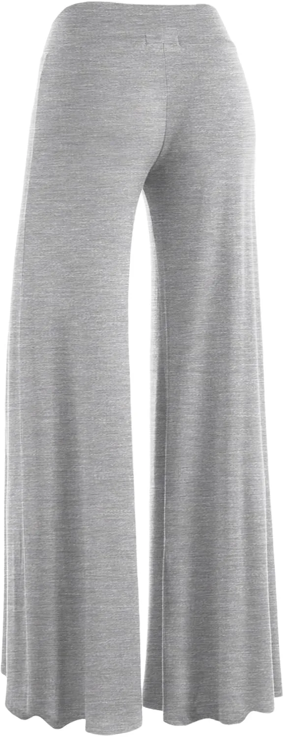 Made By Johnny Women's Solid Casual Comfy Stretchy Wide Leg Palazzo Lounge Pants