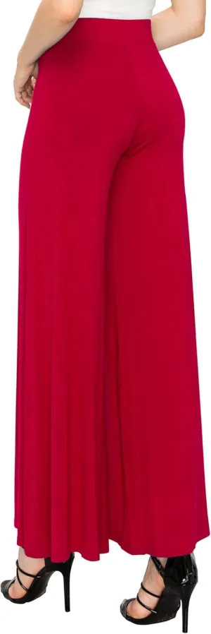 Made By Johnny Women's Solid Casual Comfy Stretchy Wide Leg Palazzo Lounge Pants