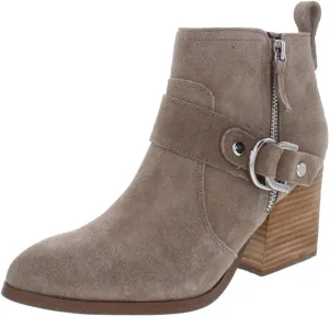 Marc Fisher Womens Victa Leather Pointed Toe Ankle Boots Taupe 8.5 Medium (B,M)