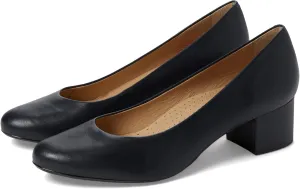 Marc Joseph New York Broad Street Pump Sandals – Leather Construction – Almond Toe – Block Heel Navy Nappa Leather 7 M