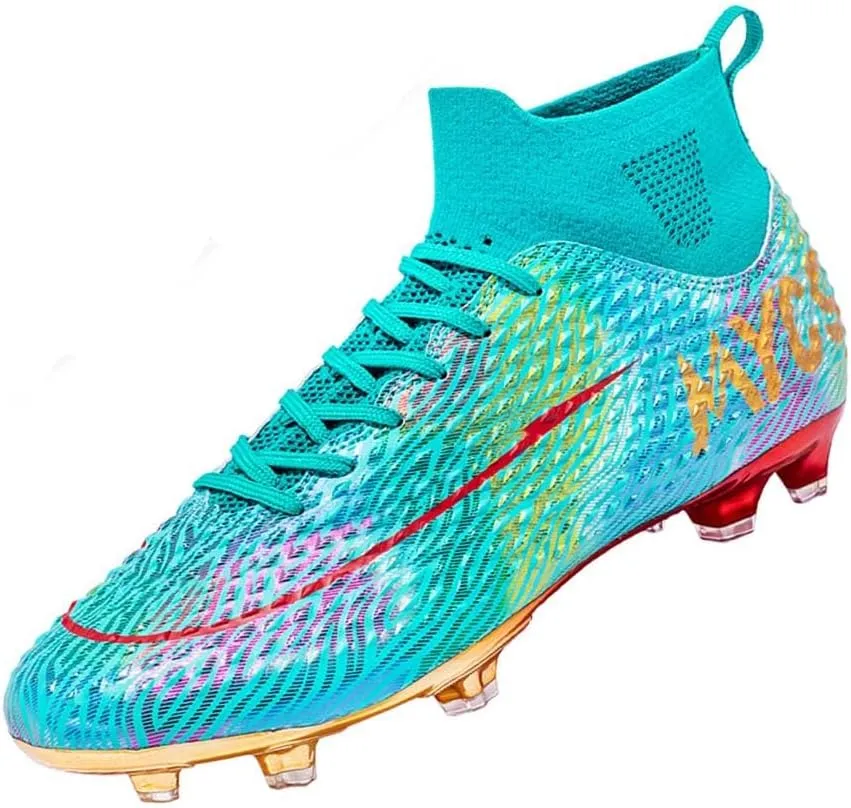 MEBAMY Men's Soccer Shoes Cleats Professional High Top Breathable Athletic Football Boots Outdoor Indoor Turf Field Professional Spikes Game Training Athletic for Boys Soccer Cleats