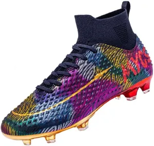 MEBAMY Men's Soccer Shoes Cleats Professional High Top Breathable Athletic Football Boots Outdoor Indoor Turf Field Professional Spikes Game Training Athletic for Boys Soccer Cleats