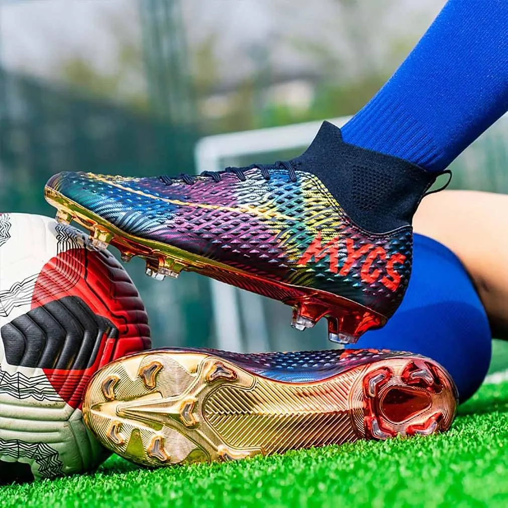 MEBAMY Men's Soccer Shoes Cleats Professional High Top Breathable Athletic Football Boots Outdoor Indoor Turf Field Professional Spikes Game Training Athletic for Boys Soccer Cleats