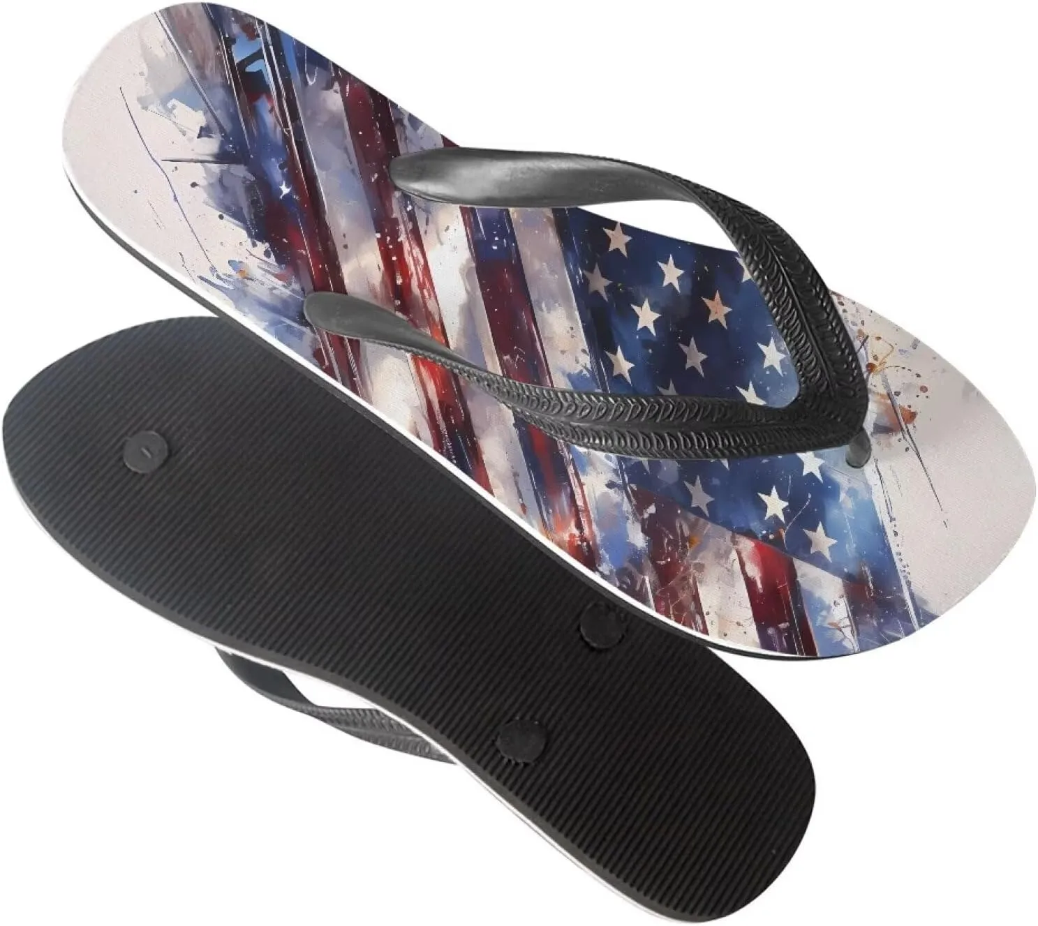 Men American Flag Flip Flop Sandal, Daisy Classic Thongs Sandals for Beach Men's Comfortable Flip Flops Sandals