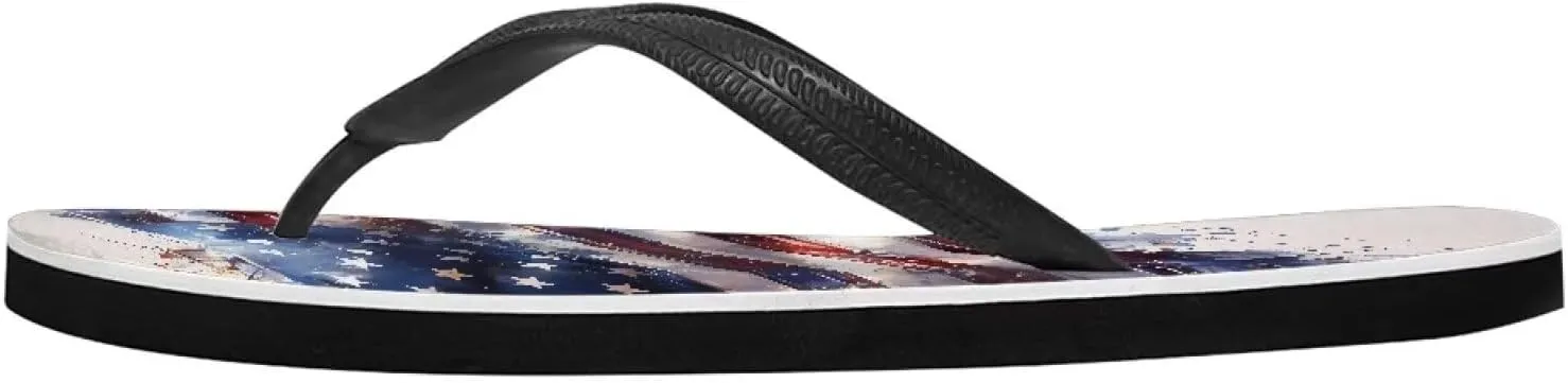 Men American Flag Flip Flop Sandal, Daisy Classic Thongs Sandals for Beach Men's Comfortable Flip Flops Sandals