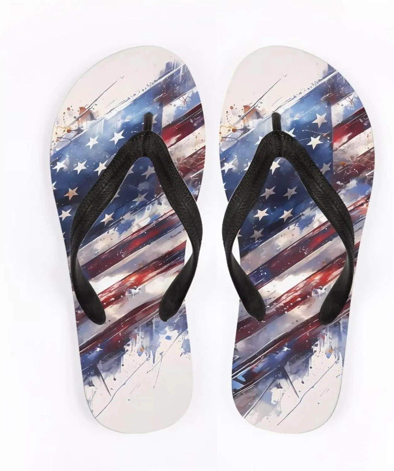 Men American Flag Flip Flop Sandal, Daisy Classic Thongs Sandals for Beach Men's Comfortable Flip Flops Sandals