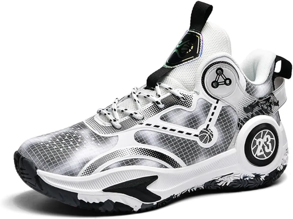 Men Basketball Shoes Arch Support Mens Sneakers Anti Slip Breathable Comfortable High Top Sports Running Walking Tennis Shoes