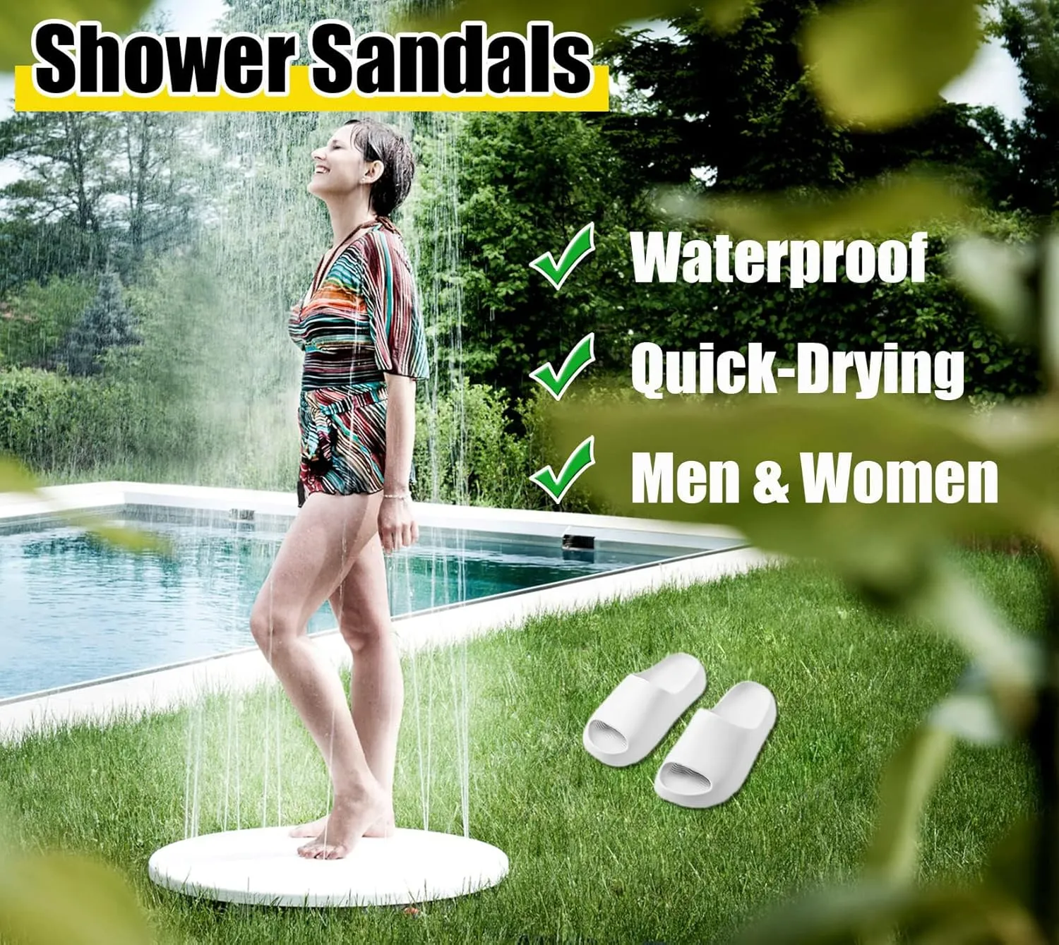 Men Women Cloud Cushion Slides EVA Pillow Slippers Cute Cartoon Print Non-Slip Shower Sandals Open Toe for Bathroom House Spa Gym Home Soft Comfy Shoes