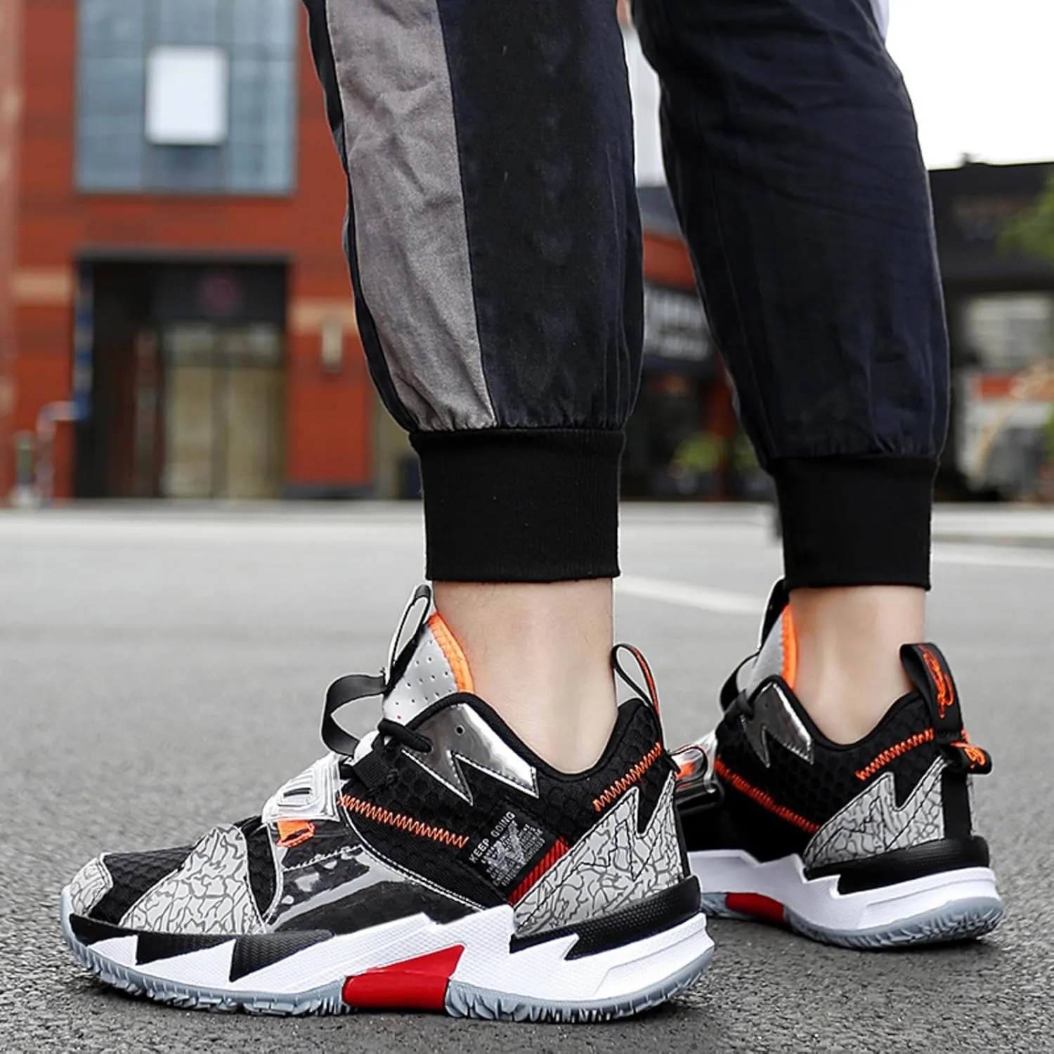 Mens Breathable Mesh Lace Up Basketball Shoes Fashion High Top Lightweight Non Slip Chunky Sport Sneakers for Walking Running Tennis Volleyball